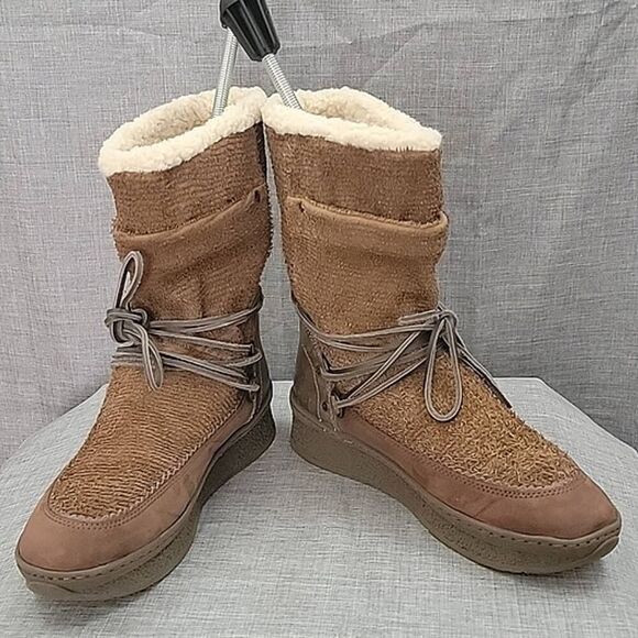 OTBT women's Slope cold weather brown leather suede boots SZ 8 - Picture 1 of 11